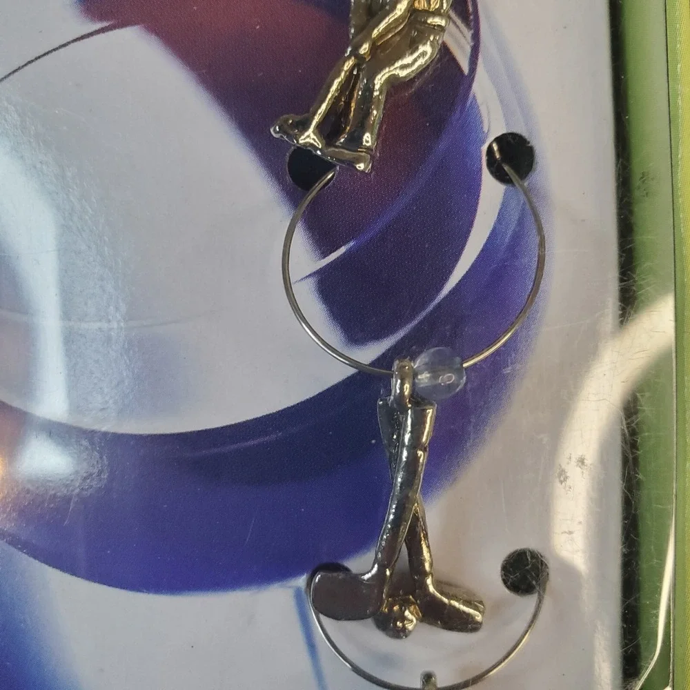 Golf Themed Wine Charms - Set Of 6 Unique Designs -Open Box